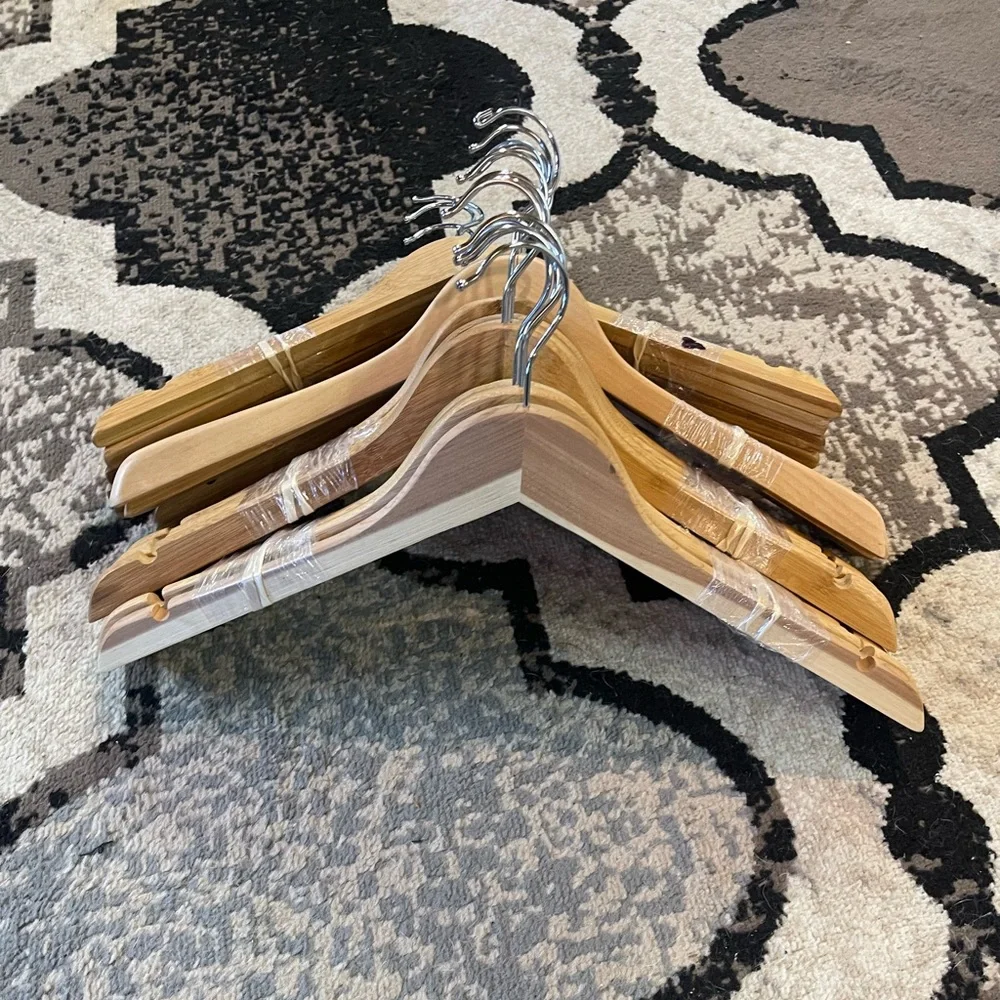 20 Bamboo Wooden Shirt Hangers